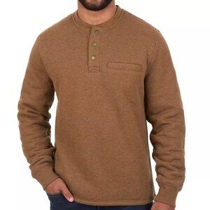 Coleman Sherpa Lined Long Sleeve Henley, Men's Size M - Copper Heather